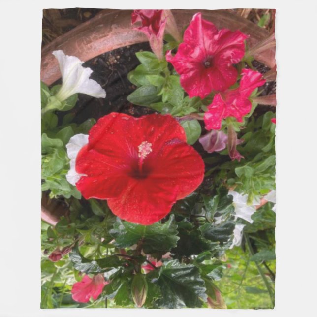 COBERTOR DE VELO FLORES VERMELHOS (Frente)