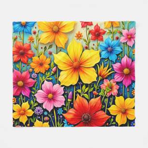 Cobertor De Velo Flores Vibrantes: Jardim de Alegria Arte