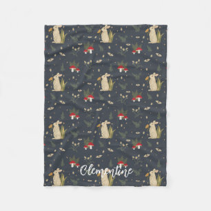 Cobertor De Velo Floresta De Cogumelo Vermelho Botânico, Marinho De