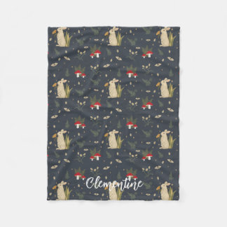 Cobertor De Velo Floresta De Cogumelo Vermelho Botânico, Marinho De