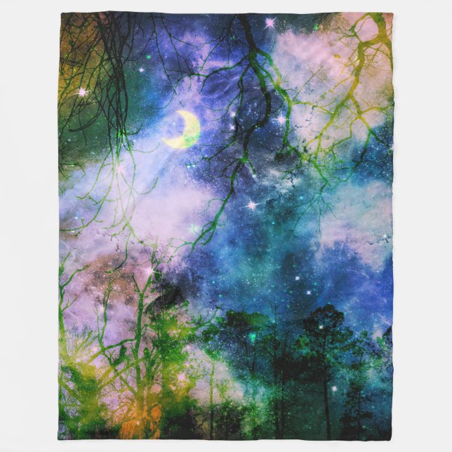 Cobertor De Velo floresta de fantasia mágica (Frente)