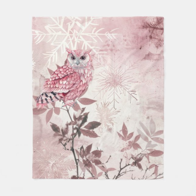 Cobertor De Velo Floresta de inverno rosa moderna Baby (Frente)