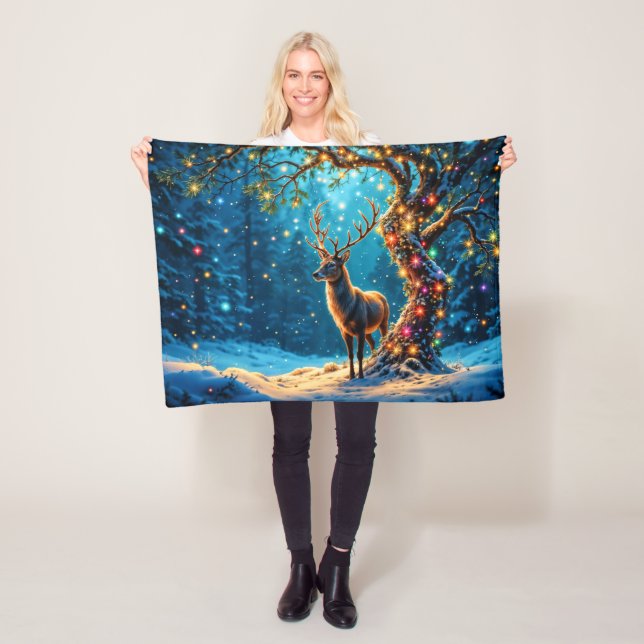 Cobertor De Velo Floresta de Natal de cervo festivo (In Situ)