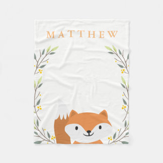 Cobertor De Velo Floresta Florestal Fox Fleece Blanket