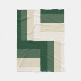 Cobertor De Velo Floresta Geométrica e Creme Moderno em Aberto