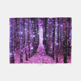Cobertor De Velo Floresta Mágica Rosa Roxo