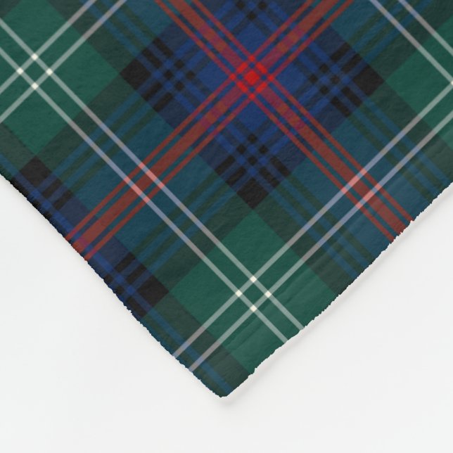 Cobertor De Velo Floresta Verde e Azul Escuro Clã Tartan (Quina)