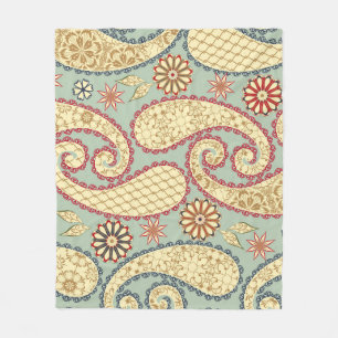 Cobertor De Velo Flórida étnica, estilo paisley vintage.