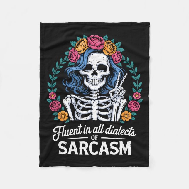 Cobertor De Velo Fluent In All Dialects Of Sarcasm Funny Quote Adul (Frente)