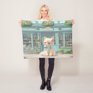 Cobertor De Velo Fluffy Kitten com Arco Azul no Compro de Odontolog