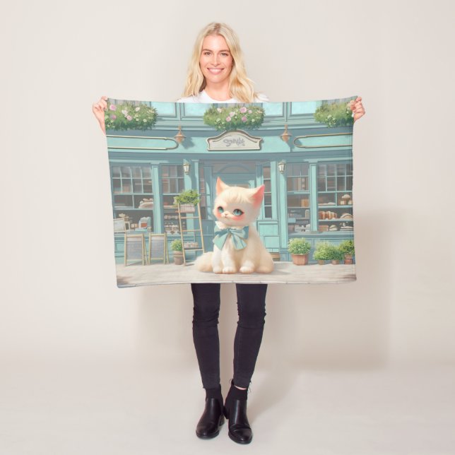 Cobertor De Velo Fluffy Kitten com Arco Azul no Compro de Odontolog (In Situ)