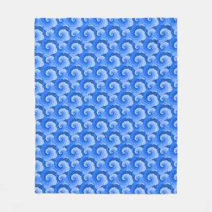 Cobertor De Velo Fluffy Spirals Blue Patterno Fleece Blanket