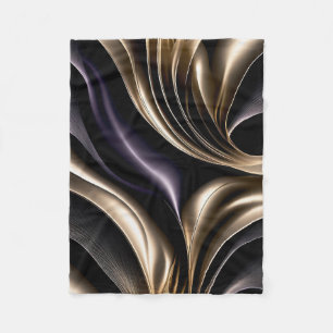 Cobertor De Velo Fluxo Dourado - Abstrato Luxuoso Preto e Dourado