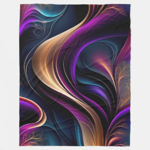 Cobertor De Velo Fluxo Luminoso - Abstrato Ousado Roxo, Turquesa e 