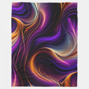 Cobertor De Velo Fluxo Luminoso - Arte Vibrante Roxo,Laranja,Dourad