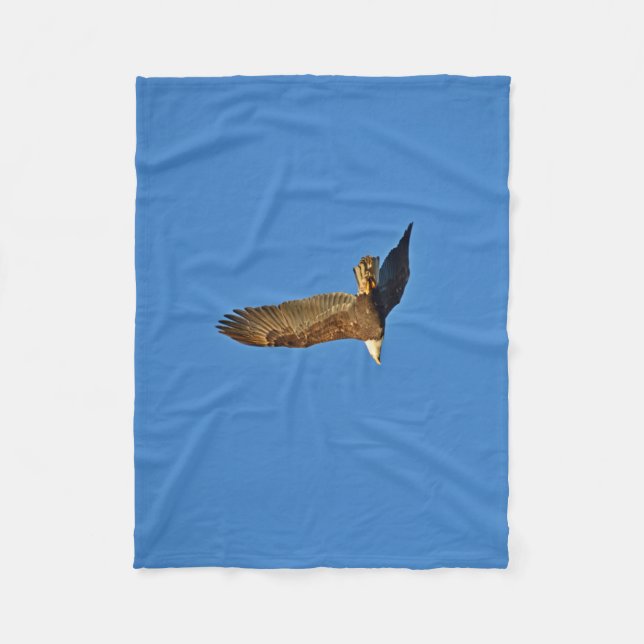 Cobertor De Velo Flying Bald Eagle Fleece Blanket (Frente)
