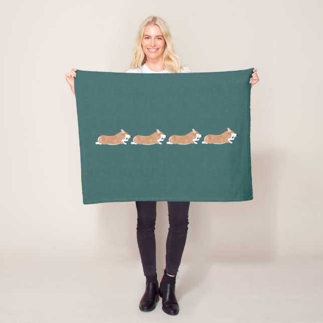 Cobertor De Velo Flying Corgis Fleece Blanket (In Situ)