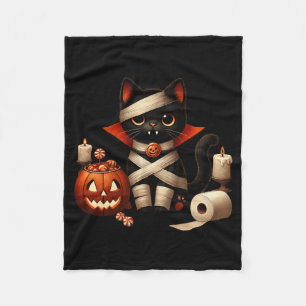 Cobertor De Velo Fofão Fantasia de Gato Preto do Drácula no Hallowe