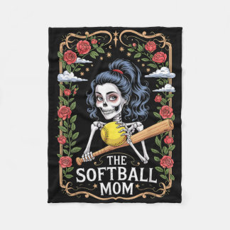 Cobertor De Velo Fofo Gótico Engraçado O Esqueleto Da Mãe Softball