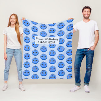 Cobertor De Velo Fofo Personalizável Kawaii Mirtilo Azul