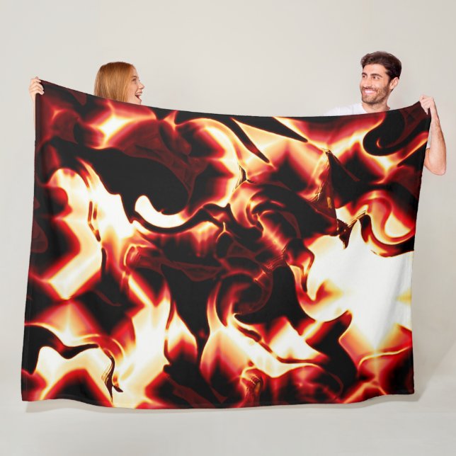 Cobertor De Velo Fogo esculpida sobre fundo vermelho mais escuro (In Situ)