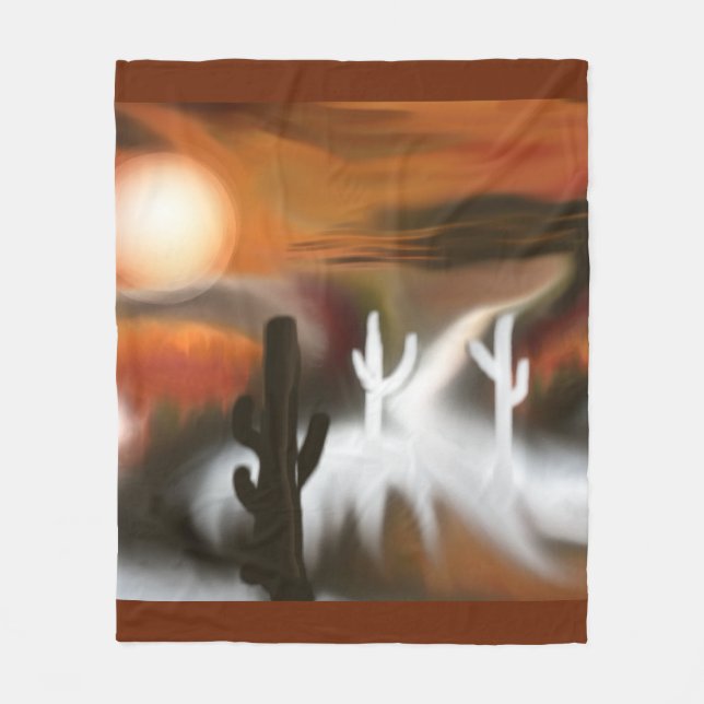 Cobertor De Velo Fogo Sudoeste e Arte Abstrato de Gelo (Frente)
