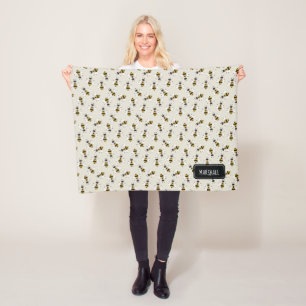 Cobertor De Velo Foguete de Bee Rustic com Nome Personalizado