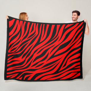 Cobertor De Velo Foguete de Impressão de Zebra Negra Vermelha