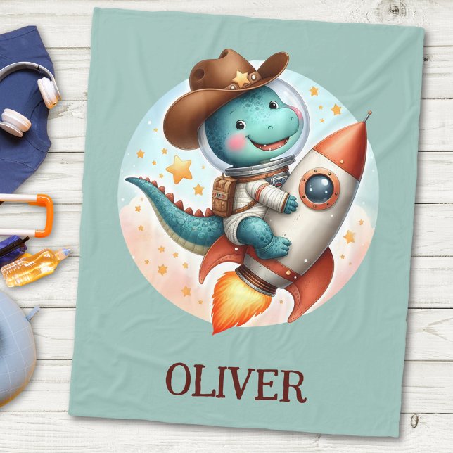 Cobertor De Velo Foguete Espacial Cowboy Dino Riding Space (Criador carregado)