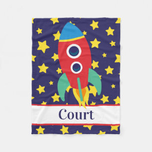 Cobertor De Velo Foguete Espacial Personalizado Fleece