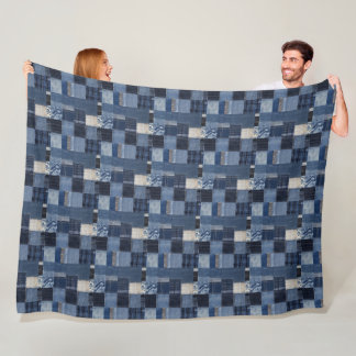 Cobertor De Velo Folchwork Denim Tecido Art Illustration No9