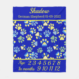 Cobertor De Velo Folha azul Pet Milestone