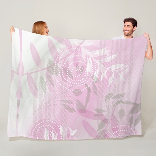 Cobertor De Velo Folha Botânica Abstrata Rosa Moderna (In Situ)