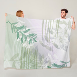 Cobertor De Velo Folha Botânica Verde Abstrato Moderna