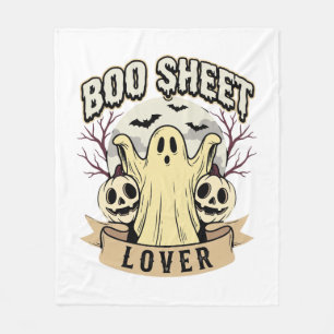 Cobertor De Velo Folha de Arrepio de Halloween Amante Fantasma Lua