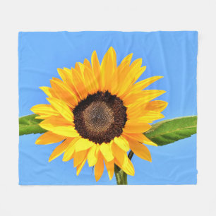Cobertor De Velo Folha de Girassol Amarelo Céu Azul