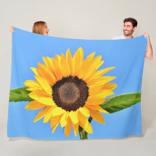 Cobertor De Velo Folha de Girassol Amarelo Céu Azul
