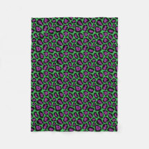 Folha de Impressão de Leopardo Verde e Púrpura