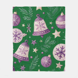 Cobertor De Velo Folha de Natal Cozy Blanket com Beletes Roxos