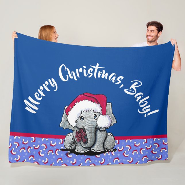 Cobertor De Velo Folha de Natal do Elefante KiniArt (In Situ)