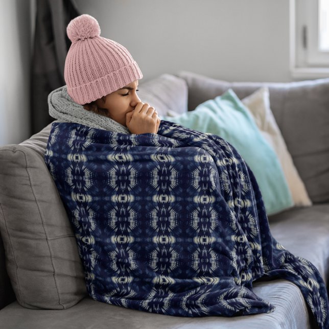 Cobertor De Velo Folha de Palma em Azul Delft (Criador carregado)