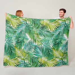 Cobertor De Velo Folha de Palmeira Verde Ilha Tropical Luxuriante A