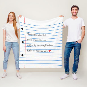 Cobertor De Velo Folha de Papel Linhado Personalizada Única