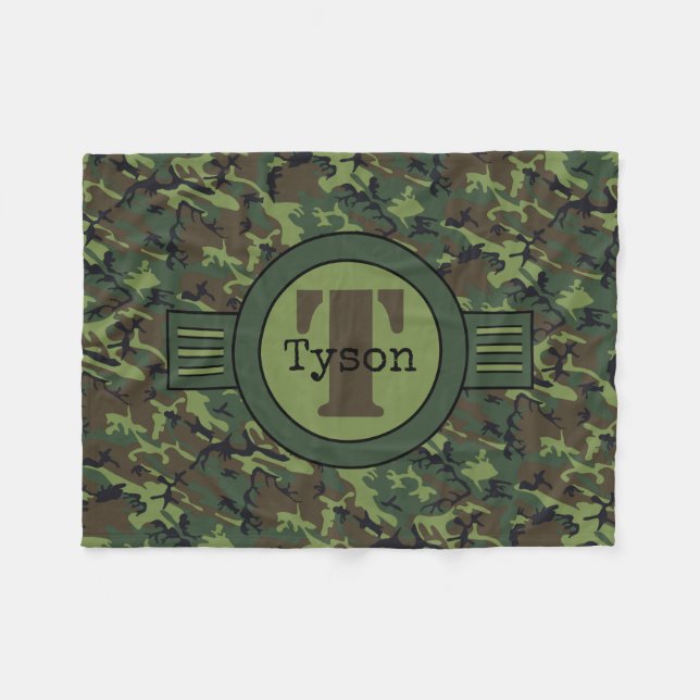 Cobertor De Velo Folha de Peão de Camuflagem Verde Personalizada (Frente (Horizontal))