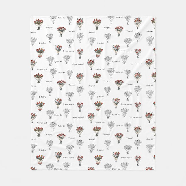 Cobertor De Velo Folha do Buquê da Flor (Frente)