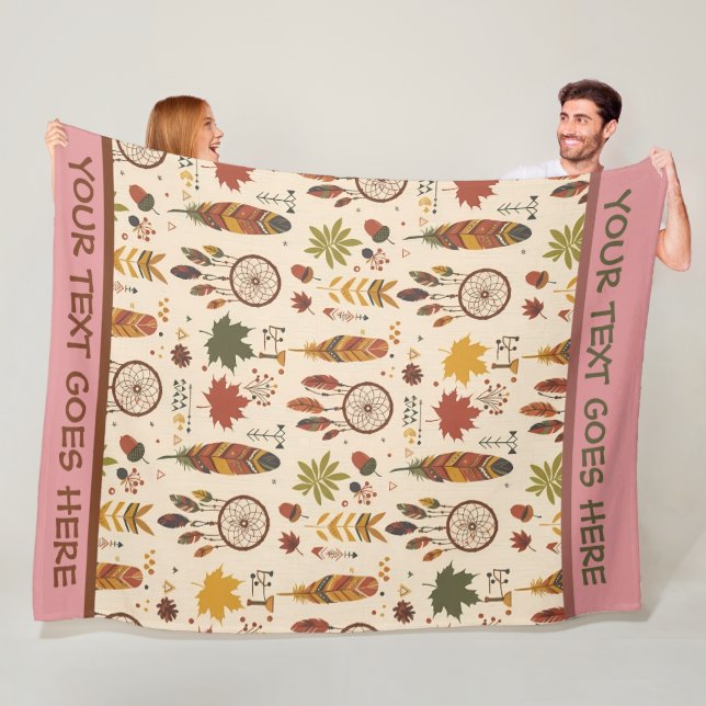 Cobertor De Velo Folha Personalizada do Sonhador e Folhas do Boho (In Situ)