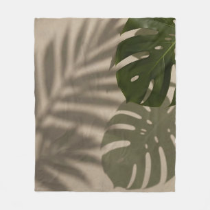 Cobertor De Velo Folha Tropical Minimalista de Monstera Verde Sombr