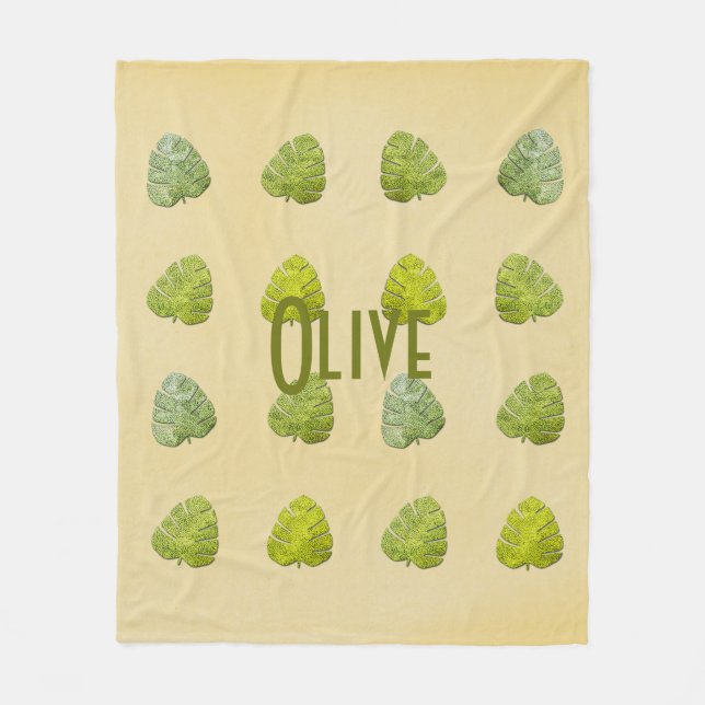 Cobertor De Velo Folha Tropical Verde Orgânica (Frente)