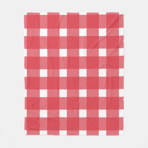 Cobertor De Velo Folha Vermelho e Branco Gingham-Home Decor e prese
