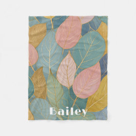 Cobertor De Velo Folhagem Whimsical: Folhas de Pastel